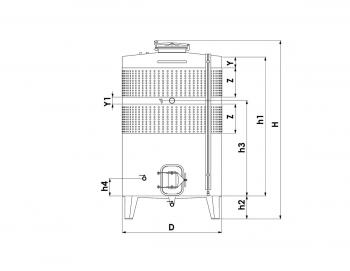 Zottel Erjesztő-áztató tartály dupla hűtőköpennyel INOX 1100L 3.Kép