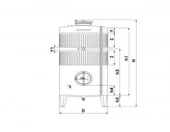 Erjesztő-áztató tartály dupla hűtőköpennyel INOX 3850L 2.Kép
