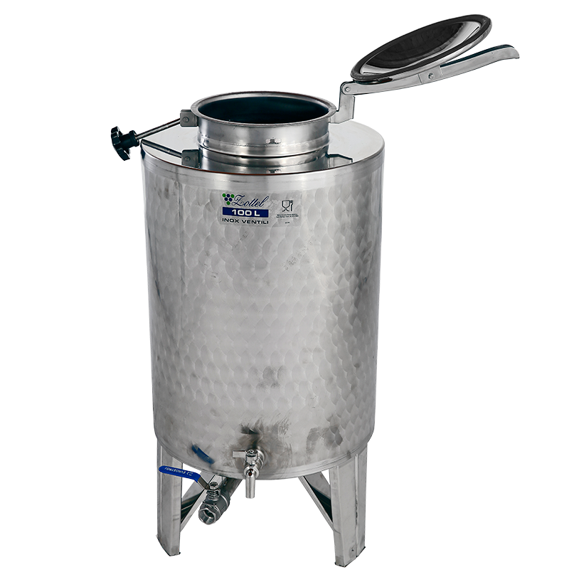 Zottel INOX pálinkás és olaj tartály 100 l - INOX csappal