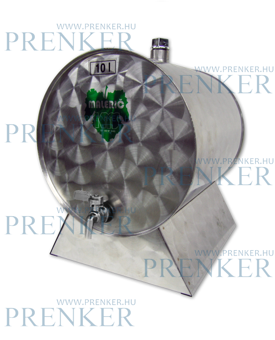 INOX pálinkás tartály 10 literes fekvő