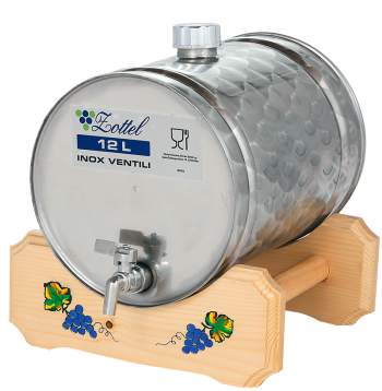 INOX pálinkás tartály 12 literes fekvő 1.Kép