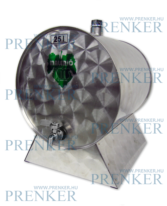 INOX pálinkás tartály 25 literes fekvő