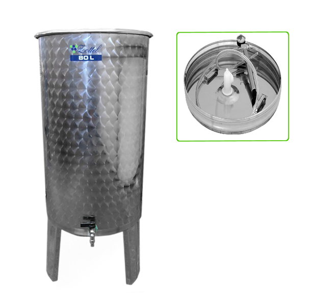 Úszófedeles INOX bortartály 80 l, pumpás szettel