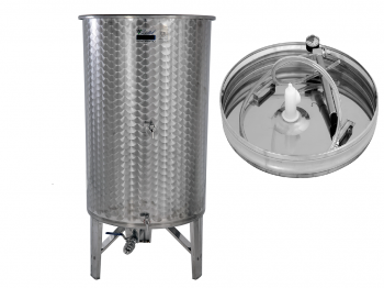 Úszófedeles INOX bortartály 800 l, 3 csapos, pumpás szettel 1.Kép
