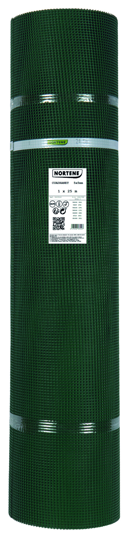 CUADRANET műanyag kertirács, 5*5mm, 1x25m, zöld, (K-100/5)