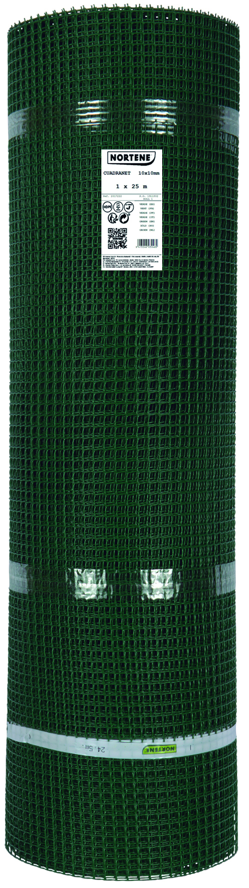 CUADRANET műanyag kertirács 10*10mm, 1x25m, zöld, (K-100/10)