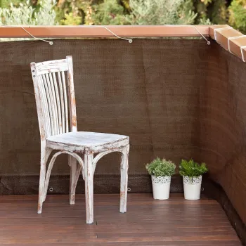 BALCONY EASY szőtt háló korlátra fém fűzőlyukakkal 0,9x5m barna Kép