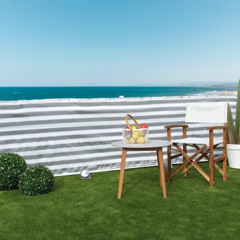 BALCONY EASY szőtt háló korlátra fém fűzőlyukakkal 0,9x5m szürke-fekete Kép