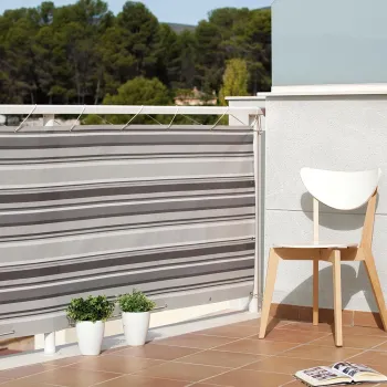 BALCONY CITY dekoratív, szőtt árnyékoló 0,9x3m szürke-fekete Kép