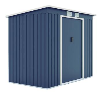 METALSHED CRETA kerti fém tároló ház szürke 2,16 x 1,71 x 1,30 m 2.Kép